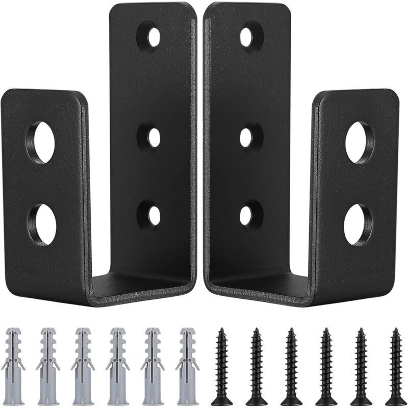 2 U-förmige Türverriegelungswinkel Aus Stahl. Kompatibel Mit 2x4-zoll-balken. Zur Verstärkung Von Scheunen-, Garagen- Und Werkstatttüren.