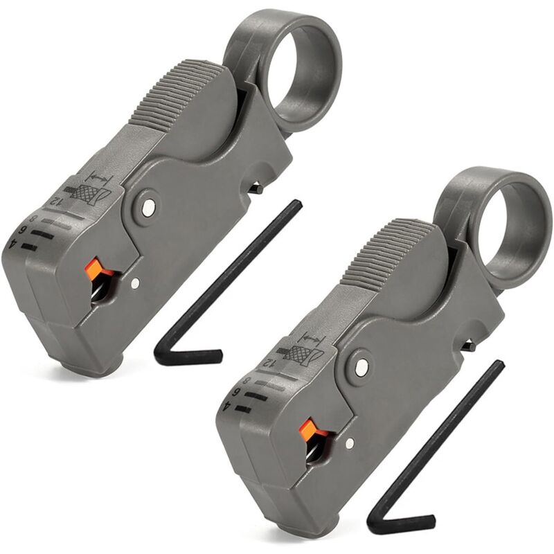 Drehbarer Abisolierer Für Koaxialkabel. Geeignet Für Rg59, Rg58, Rg6 Und Rg62. Einfaches Abisolieren Und Schneiden. Inklusive Tragegriff (2 Stück).