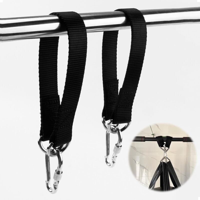 2-teiliges Hängematten-aufhängeset. Hängematten- Und Schaukelaufhängung. Enthält 2 Karabiner Und 2 D-ringe. Hängemattengurt. Baumschaukelgurt Für Garten Und Innenbereich.