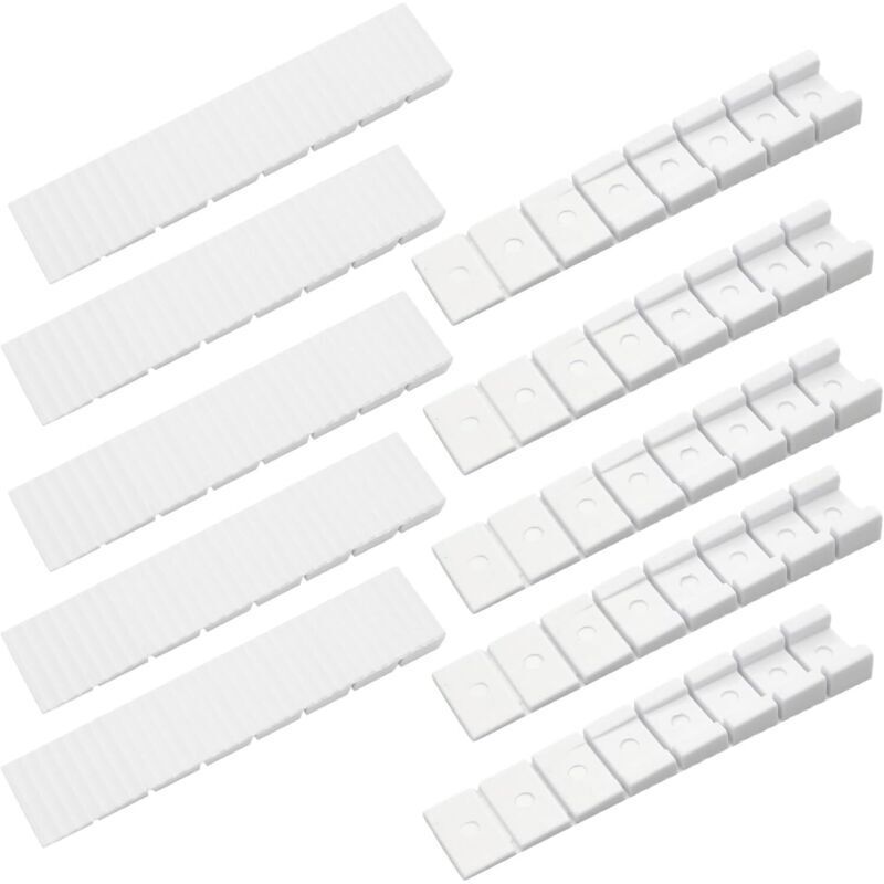 Set Mit 10 Möbelkeilen. Kunststoffkeile. Universelle Möbelkeile. Mit Integrierten Sollbruchstellen. Zum Ausrichten Von Türen, Schubladen, Schränken Usw. 8, 20, 98 Mm (weiß)