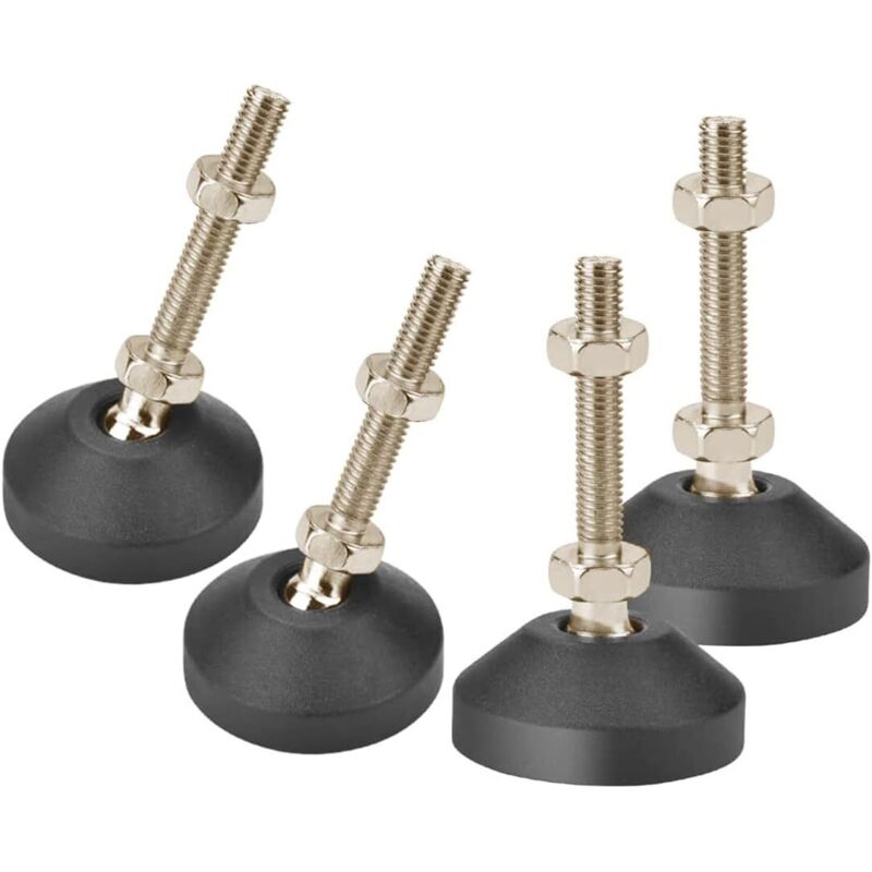 Nivellierfüße. Robuste, Höhenverstellbare Möbelfüße Aus Edelstahl, 4 Stück, M10 X 50 Mm Winkelverstellschrauben Mit T-muttern.