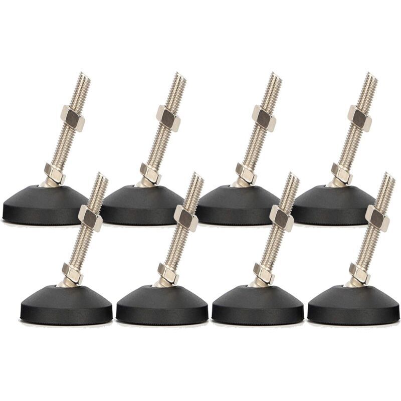 Verstellbare Füße. Robuste Nivellierfüße Aus Edelstahl, 8 Stück, M8 X 30 Mm, Rutschfest, Winkelverstellschrauben Mit T-muttern Für Möbel