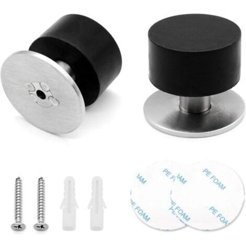 2-teilige Türstopper Für Den Boden, Robuste Und Praktische Türstopper, Schutz Für Türen Und Wände. Inkl. Schrauben. Selbstklebend.
