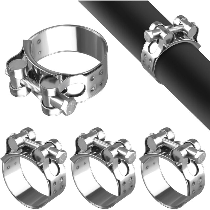 Schlauchschellen 48–51 Mm. 22 Mm Breite Motorradauspuffschelle. Auspuffschelle Aus Edelstahl. Verstellbare T-scharnierschelle Aus Metall. Cv-gelenk-balgschellen Für Schläuche Und Rohre.