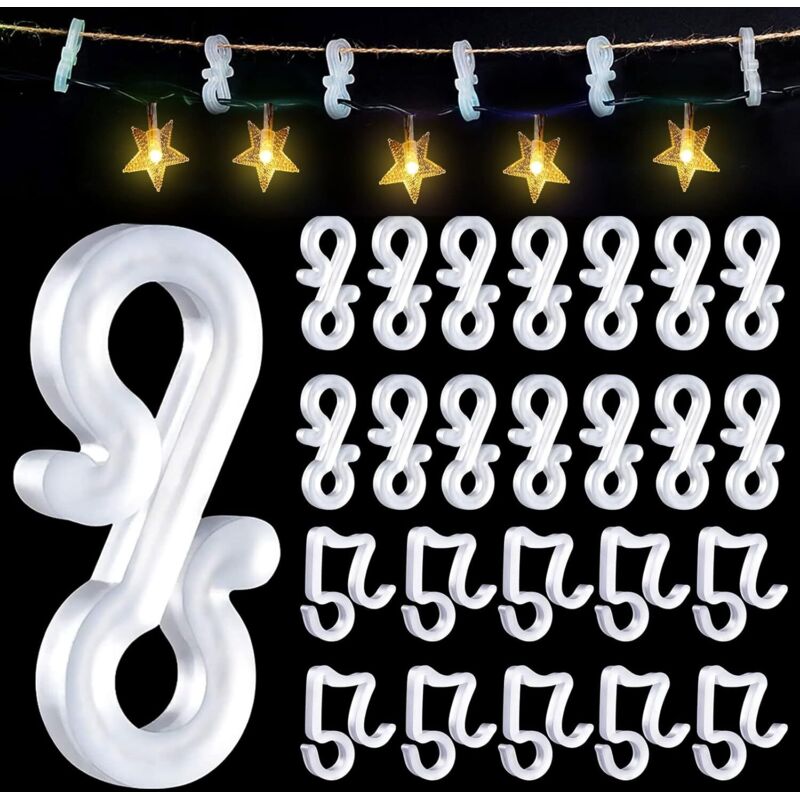 100 Stück Weihnachtslichterhaken. Dachrinnenhaken. Robuste Lichterclips. Weihnachtslichterhaken Für Den Außenbereich.