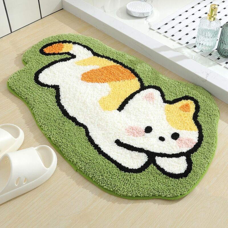Niedliche Badematte Mit Tiermotiv. Besonders Weich Und Saugfähig. Rutschfest Und Komfortabel – Für Badewanne, Dusche Und Badezimmer – Maschinenwaschbar – 50,8 X 78,7 Cm – Katzenmotiv