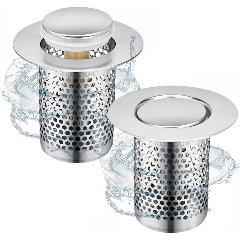 2-teiliges Edelstahl-spülbecken-sieb. Duschgitter. Pop-up-ablauf Mit Messingkern. Für Küche, Bad Und Badewanne.