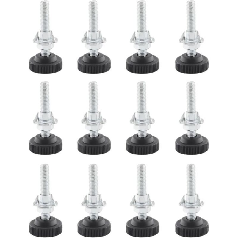 12-teiliges Set Verstellbarer Möbelfüße. Verstellbare Füße M8 X 50 Mm. Verstellbare Möbelfüße Aus Edelstahl Mit Kontermutter. Klauenmutter Und M10-metallbohrer.