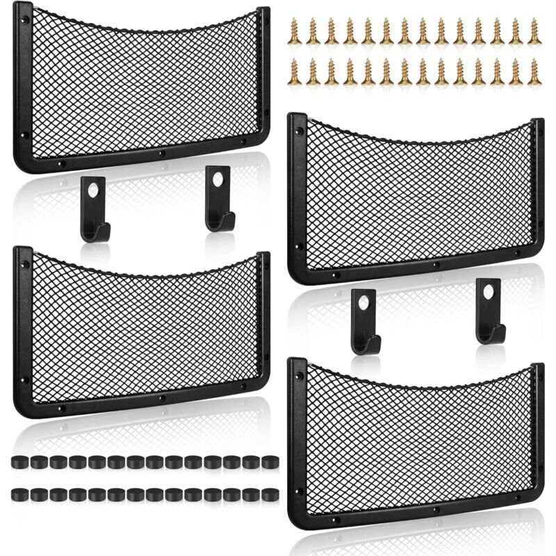 4er-pack Auto-aufbewahrungsnetz. Kofferraumnetz. Große Größe. Organizer-tasche Für Autos, Wohnmobile, Boote Und Zuhause (42 X 21 Cm (4 Stück))
