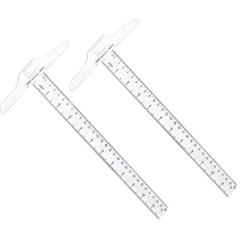 Stück Transparente T-lineale Aus Kunststoff. Doppelseitiges T-lineal Zum Zeichnen, Für Allgemeine Layoutarbeiten, Büroarbeiten, Skizzieren Und Messen.