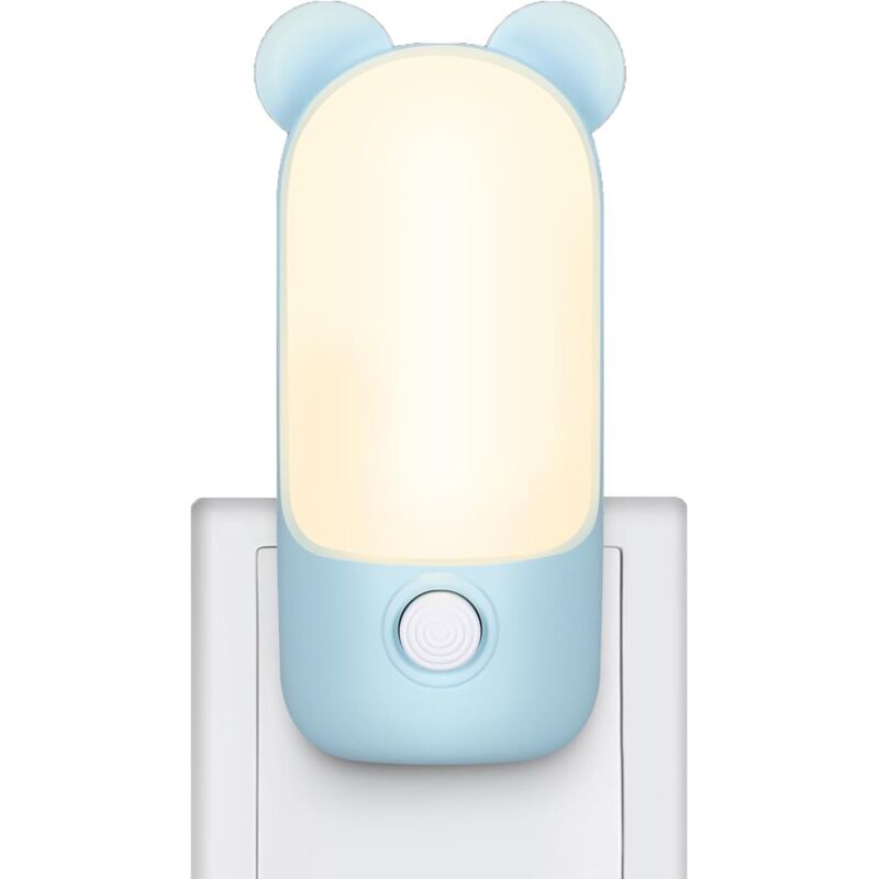 Nachtlicht Für Kinder. Led-schlafzimmerleuchte Zum Einstecken. Nachtlicht Mit 2 Modi Für Treppe, Flur Und Küche (blau).