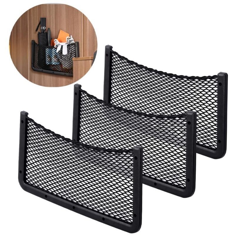36 X 18 Cm. 3-teiliges Auto-aufbewahrungsnetz-set. Kofferraum-organizer. Multifunktionale Organizer-tasche Für Auto, Wohnmobil, Boot Und Zuhause (elastisches Netz).
