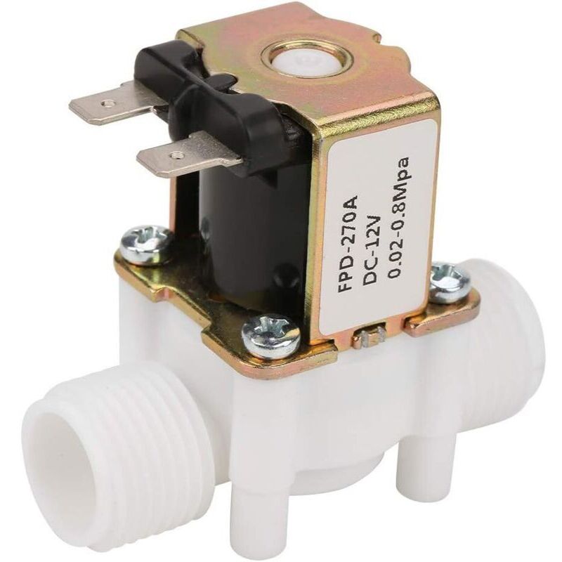 12-v-g1/2"-nc-kunststoff-elektroventil. Gleichstrom-magnetventil. Normalerweise Geschlossenes Magnetventil. Für Die Wasserverteilung.
