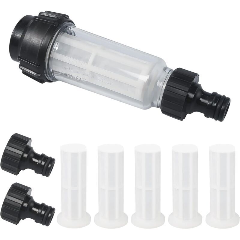 8-teiliges Wasserfilterset Mit Filtereinsatz. Filter Für Hochdruckreiniger-schlauch Mit 3/4"-wasseranschluss, Passend Für Alle Hochdruckreiniger.