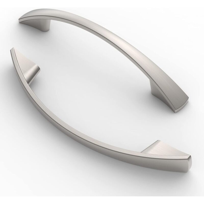 5-teiliges Griffset. Lochabstand 96 Mm. Möbelgriffe. Schrankgriffe. Küchengriffe. Griffe. Schubladengriffe. Gebürstetes Nickel