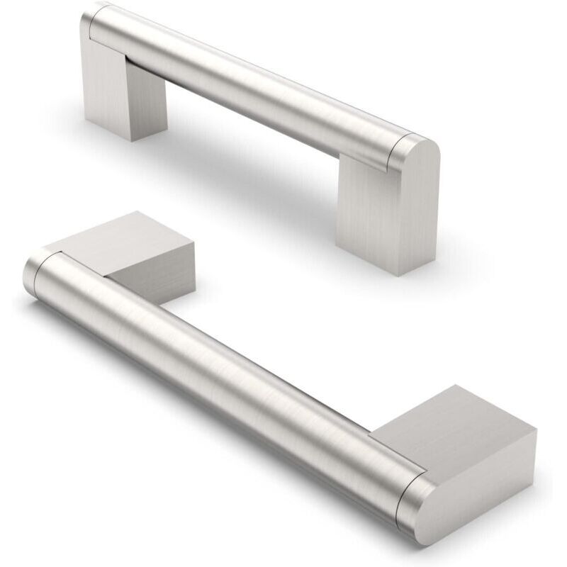 10 Möbelgriffe. Lochabstand 96 Mm. Möbelgriffe Aus Edelstahl. Schrankgriffe. Küchenschrankgriffe – Gebürstetes Nickel