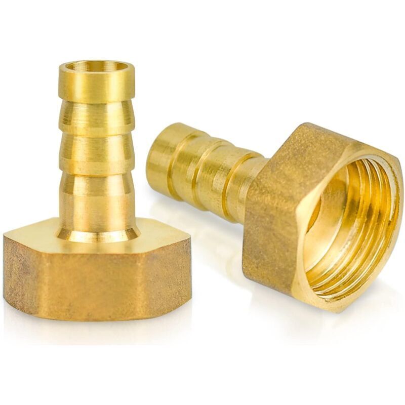 Stück Sourcing Map Messing-rohrverbinder Mit Schlauchanschluss. Innengewinde 1/2" G X 10 Mm