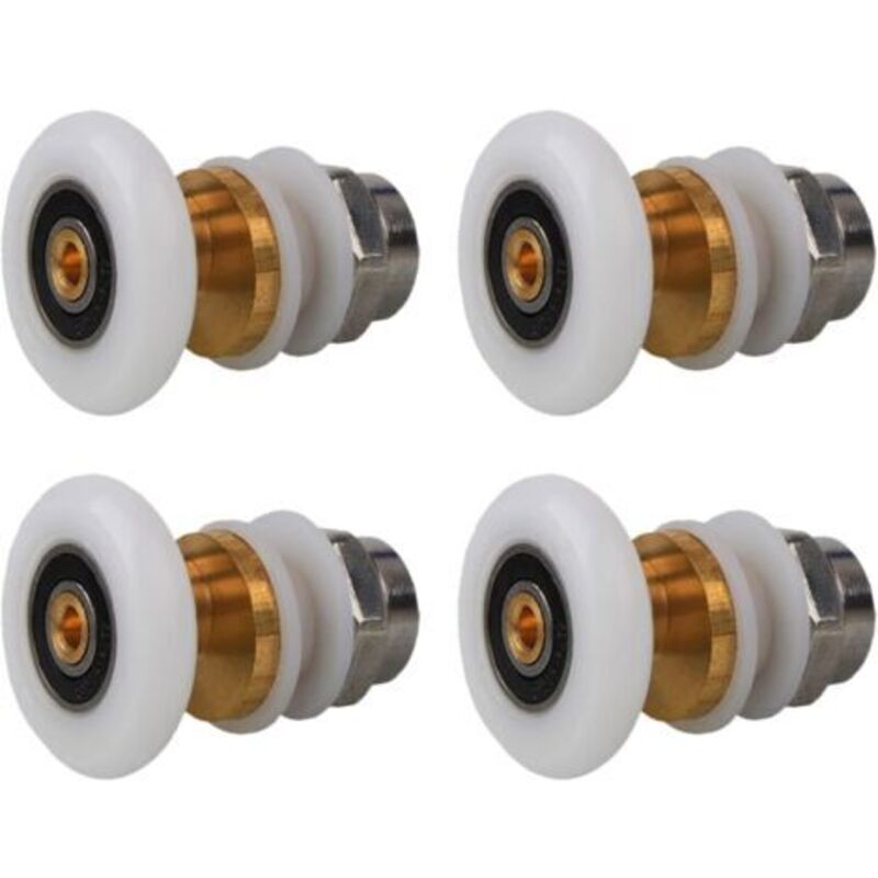 20-mm-duschtürrollen. 4-teiliges Messing-rollenset Für Schiebeduschtüren Zum Austausch Von Glasführungen (20 Mm).
