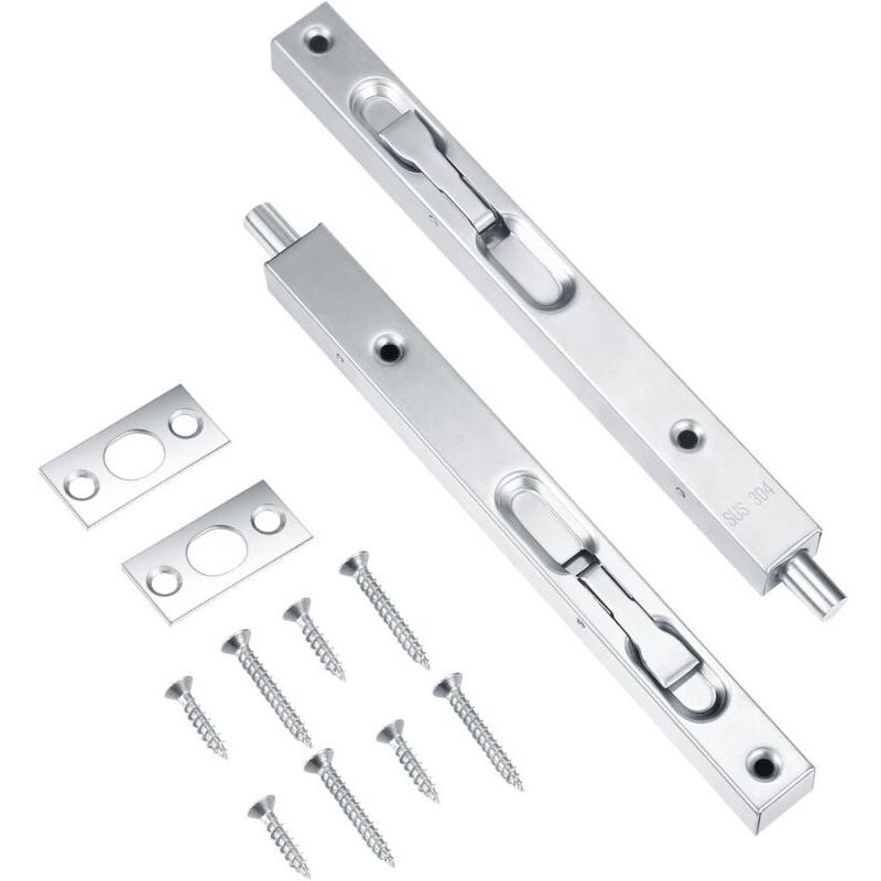 Zweiteiliger Verdeckter Türriegel Mit Sicherheitsbolzen. Schiebegriffriegel. Verdeckte Türschlösser Und Riegel.