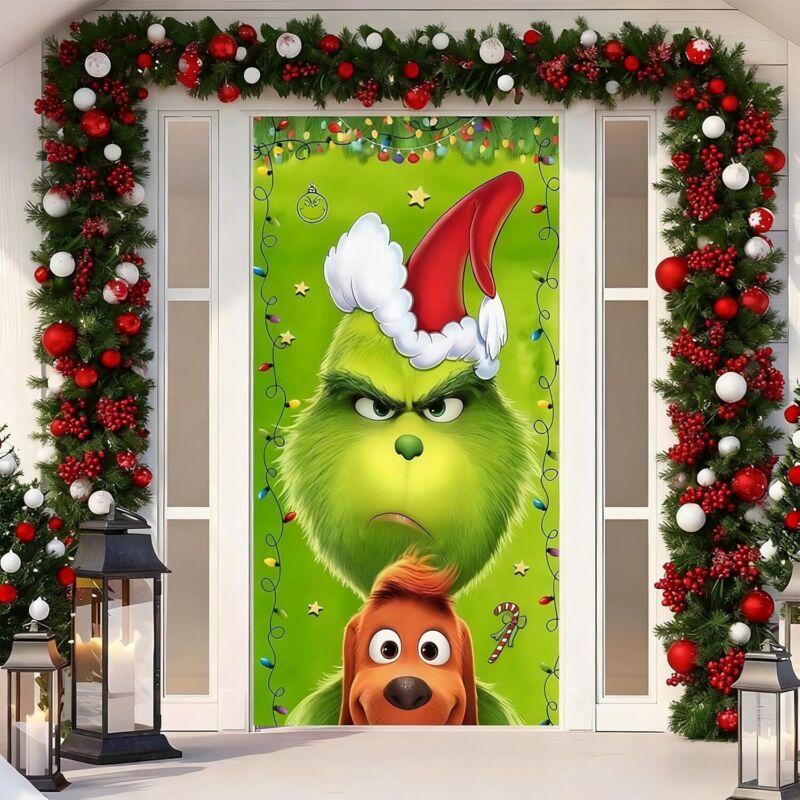 Weihnachtstürdekoration (90 X 200 Cm) – Dekoratives, Hängendes Weihnachtsbanner Für Den Außenbereich. Ideal Für Haustür Und Veranda. Festliche Dekoration.