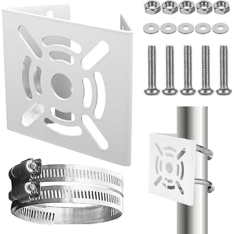 Montagehalterung Für Überwachungskameras: Vertikale Halterung Mit 2 Ösen Und 6 Schrauben. Rohrhalterung Für Cctv-kameras. Solarpanel