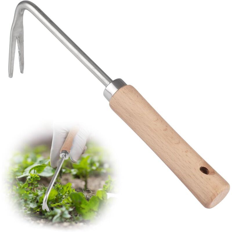X Manueller Unkrautstecher Mit Holzgriff. 26" Edelstahl-jäter. V-förmiger Manueller Jäter. Zum Jäten, Umpflanzen Usw.