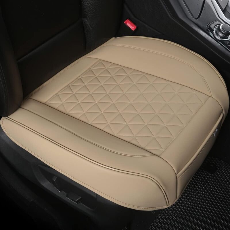 Black Panther – 1 Paar Luxuriöse Autositzbezüge Aus Pu-leder Für Vorne. Universell Passend Für 90 % Aller Fahrzeuge. 50 Cm (19,6 Zoll) – Beige