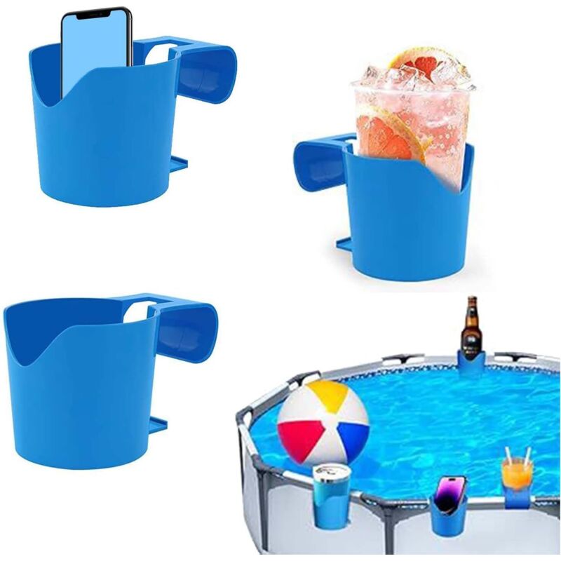 Pool-becherhalter. 3-teiliges Pool-zubehörset. Pool-becherhalter Aus Kunststoff. Abnehmbarer Getränkehalter Für Getränke, Handys Und Schlüssel.