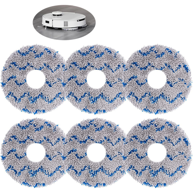 Außendurchmesser 13,5 Mm. Innendurchmesser 3,5 Mm. Packung Mit 6 Blauen Ersatzreinigungstüchern Für Ecovacs T20, T20pro, T20max, T20 Max Plus Und T20 Pro Plus Staubsaugerzubehör.