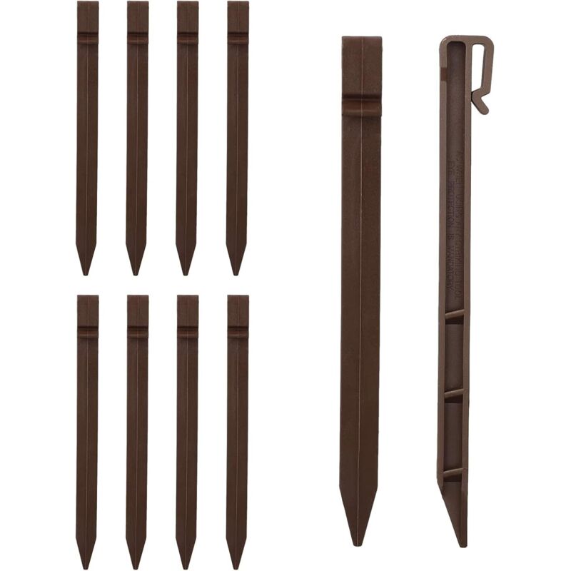 20er-packung Kunststoff-gartenpfähle, 24 Mm Lang. Spiral-befestigungspfähle. Befestigungspfähle Für Die Gartengestaltung. Gartenpfähle Für Gartenzäune. Braun