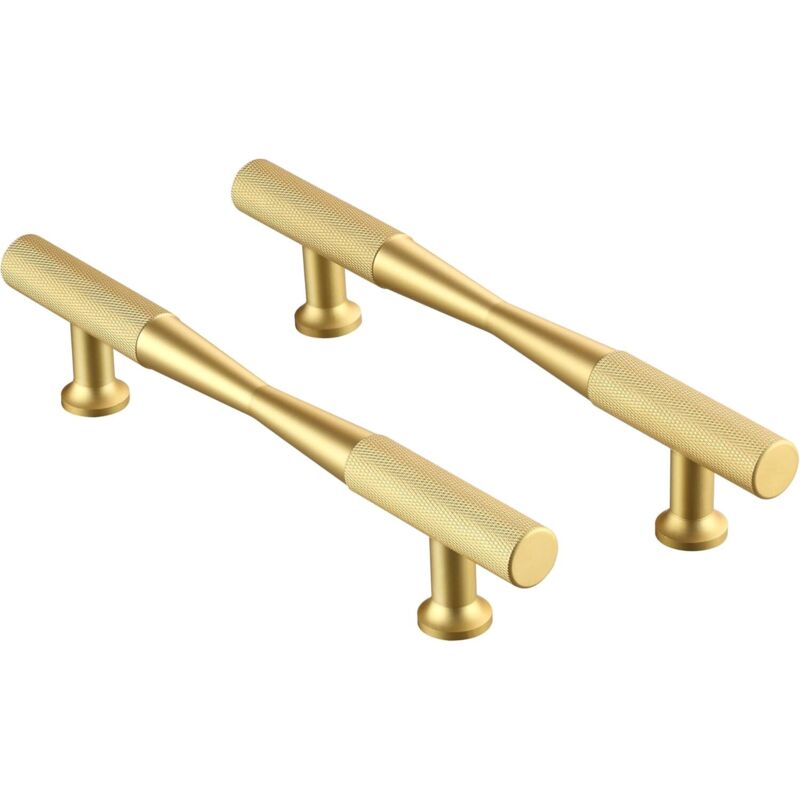 Set Mit 6 Vergoldeten Schrankgriffen – Möbelgriffe – 96 Mm Lochabstand – Griffe Für Küchenschränke. Vergoldete Küchentürgriffe Und Möbelgriffe.