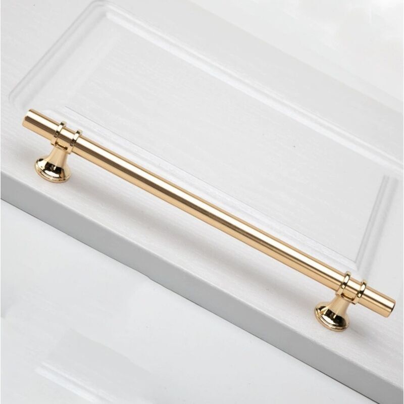 6 Goldene Möbelgriffe – Küchentürgriff – Schubladengriff Aus Messing – Goldene Möbelgriffe – 192 Mm Lochabstand