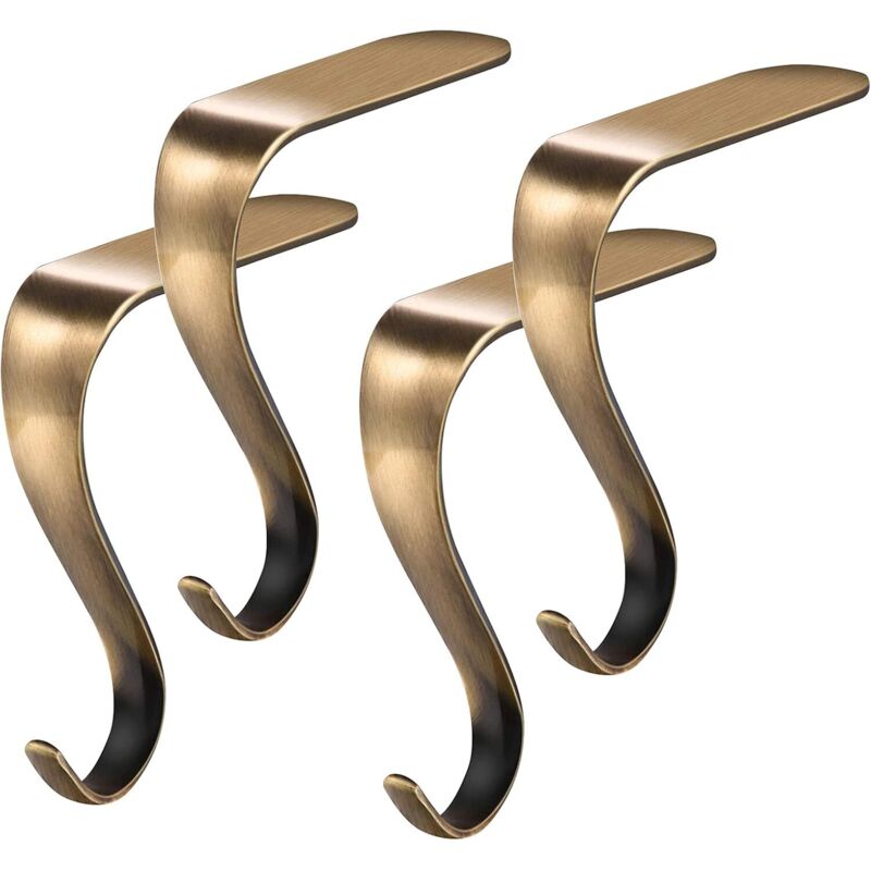 Weihnachtsstrumpfhalter. 4 Stück. Weihnachtsstrumpfhaken, Metallstrumpfhaken, Weihnachtsstrumpfclips, Kaminhaken, Aufhängeclips Für Weihnachtstischdekorationen.