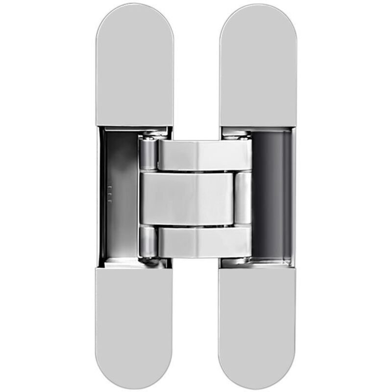 Unsichtbares Türscharnier. Zamak. Silber. Packung Mit 1 Unsichtbarem Türscharnier Für Schwere Türen. Tragkraft 40 Kg. Öffnungswinkel 180°.
