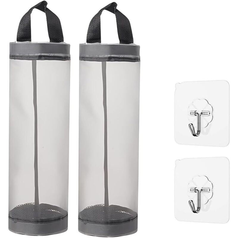 2-teiliger, Faltbarer Hängebeutelhalter Aus Kunststoff, Wasserdicht Und Abwaschbar, Für Den Küchengebrauch, Mit 2 Haken (grau)