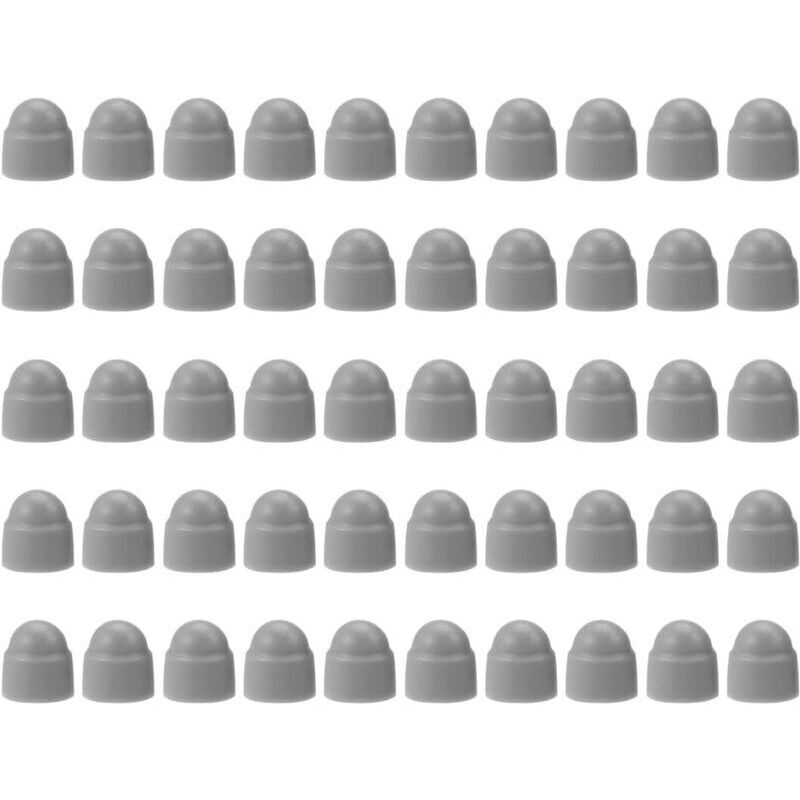 50 Stück Schutzkappen Für M8-schrauben Und -muttern, Schlüsselweite 13 Mm. Sechskant-schutzkappen. Zum Abdecken Von Muttern Und Sechskantschraubenköpfen. Grauer Kunststoff.