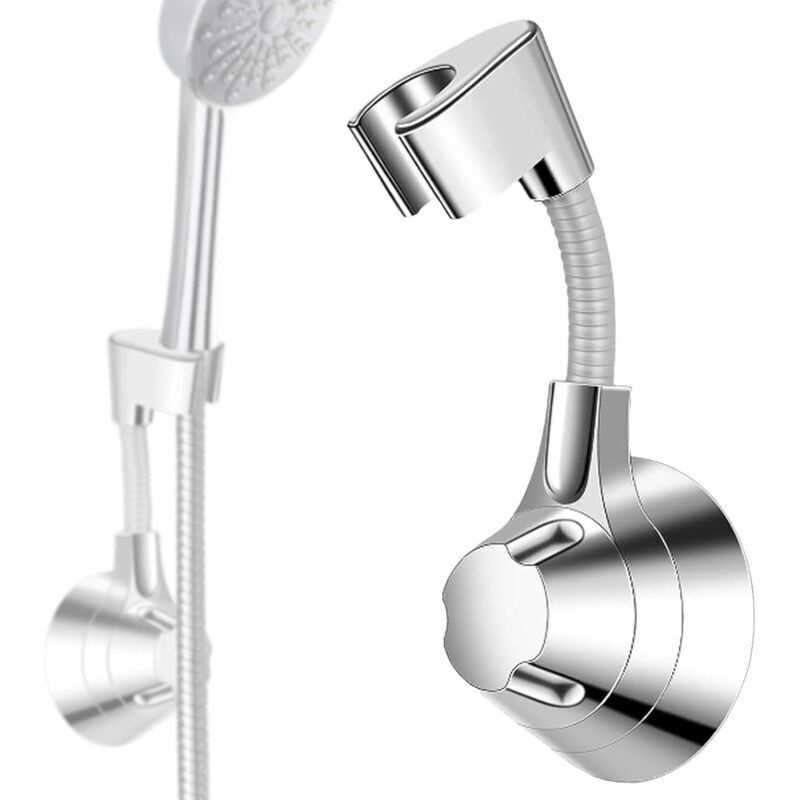 Duschkopfhalterung Ohne Bohren. Duschkopfaufhängung. Wandmontierte Duschkopfhalterung, Tragkraft Bis Zu 5 Kg. Duschhalterung. Für Duschköpfe Und Handbrausen Im Badezimmer (silber).