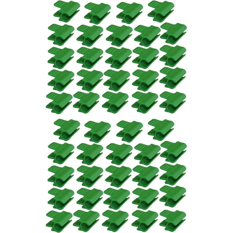 48er-pack Schlauchschellen Für Gartenschläuche. Zubehör Für Gartenhausfolien. 16 Mm Außendurchmesser. Pflanzenstäbe. Kunststoffclips Für Gewächshäuser. Grün