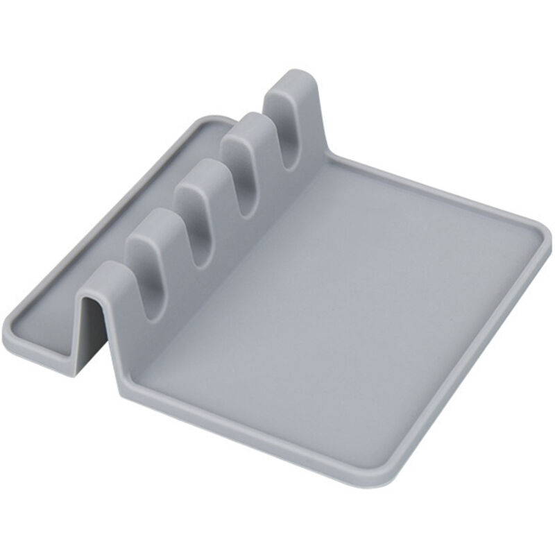 Löffelablage, Küchenutensilienhalter Für Schöpfkelle, Pfannenwender, Besteck Und Deckel. Silikonhalter Mit Abtropffläche. Schützt Arbeitsfläche, Spritzschutz Und Kochfeld.