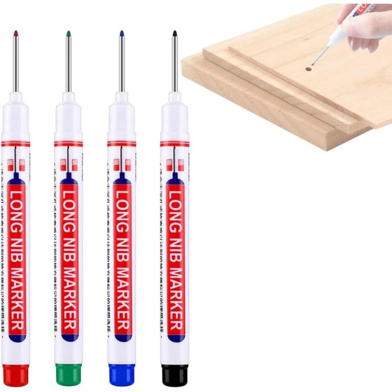 Zimmermannsbleistifte. Lochmarker. Tischlermarker. Set Zimmermannsbleistifte. Marker. Marker Mit Langer Spitze. Markierbar Auf Metall, Holz Und Glas. 4 Stück