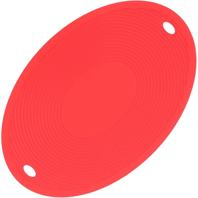 Ovaler Xl-untersetzer Aus Dickem, Rotem Silikon Mit Anti-rutsch-funktion. Hitzebeständig. Für Töpfe Und Pfannen. Küchenaccessoire. Tischschutz. 30 X 20 Cm