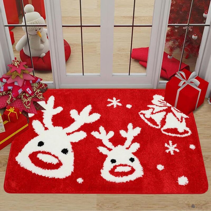 Weihnachtsfußmatte. 40x60 Cm Große Weihnachtsfußmatte. Rutschfeste Weihnachtsfußmatte. Fußmatte Mit Weihnachtsmotiv. Weihnachtliche Willkommensmatte. Für Weihnachtliche Dekoration.