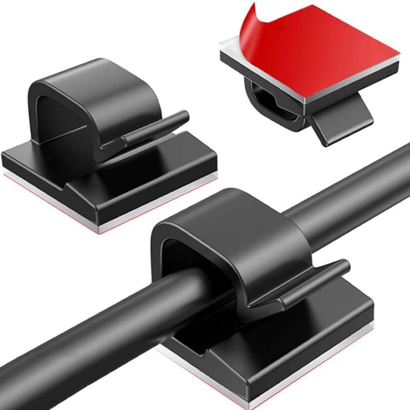 50 Selbstklebende Kabelclips. Selbstklebende Kabelorganisatoren. Kabelbinder Für Beleuchtung Und Dekoration, Werkstatt, Wand, Homeoffice, Außenbereich (15 Mm X 14 Mm, Schwarz)
