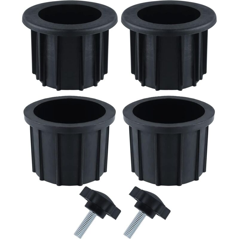 (6×6×6) (schwarz) 2 Sets (6-teilig) Balkon-sonnenschirmzubehör. 4 Schirmlochringe Und 2 Rändelschrauben. Sonnenschirmhalter-zubehör Für Terrassentisch Und Balkon.