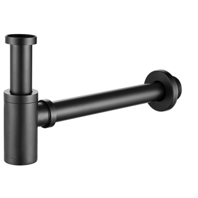 Standard-siphon In Mattschwarz. Wandabflussabscheider Aus Kupfer.