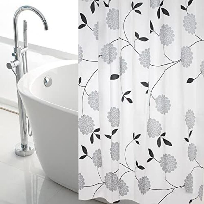 Extra Großer Duschvorhang Mit Blumenmuster, 762 Cm Breit, 610 Cm Lang, Wasserdicht Und Schimmelresistent. Peva-duschvorhang (200 X 240 Cm).