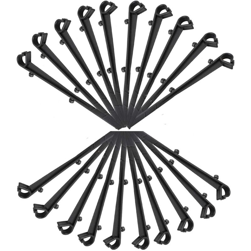 Packung Mit 20 Pp-befestigungshaken Für Dachrinnenabdeckungen. 40,6 Cm Lang. 18,3 Cm Mittenabstand. Schwarz.