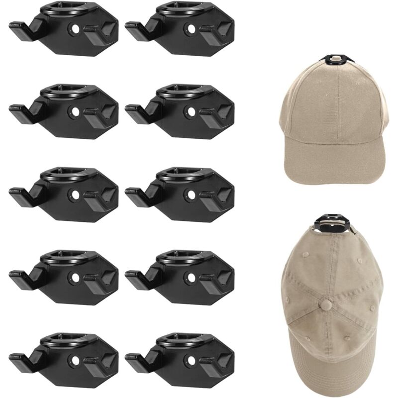 10er-pack Wandhaken Für Baseballkappen. Stabiler Halter Zur Aufbewahrung Von Baseballkappen, Ideal Für Türen Und Schlafzimmer (schwarz).