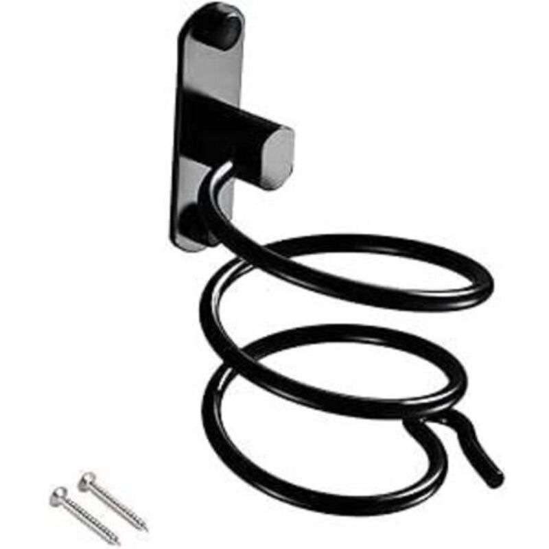 Wandhalterung Für Haartrockner (bohren Erforderlich). Geeignet Für Hotels, Badezimmer, Toiletten Und Friseursalons. Aluminium. Matte Oberfläche. Schwarz. 1 Stück.