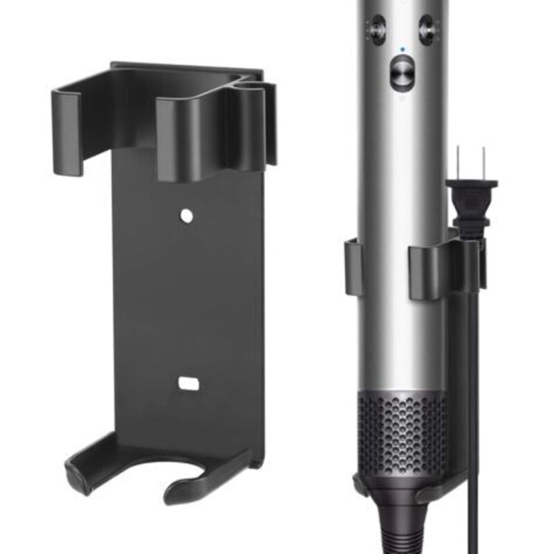 Kompatibel Mit Dyson. Wandhalterung Aus Metall Für Lockenstäbe Und Glätteisen. Aluminium (schwarz).